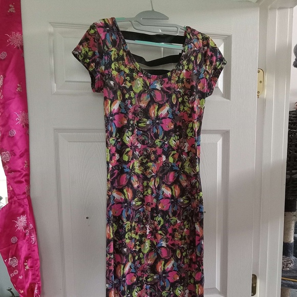 Derek Heart Rainbow Flower Maxi Dress - Picture 1 of 6